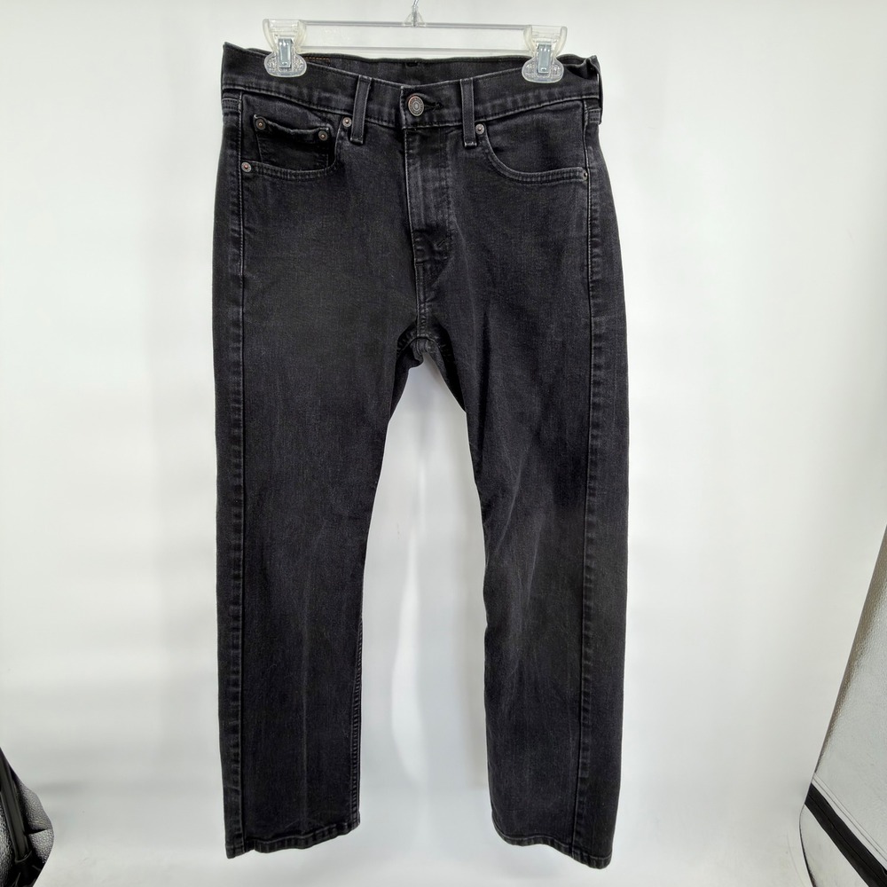 Levi's 506 Straight Leg Jeans Mens 30x30 Black Faded Stretch Denim 5-Pocket